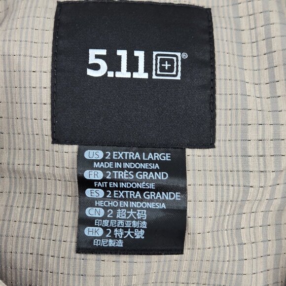 5.11 Tactical Shirt Mens 2XL XXL Beige Tan Ellis Snap Button Lightweight Pockets - Picture 6 of 14